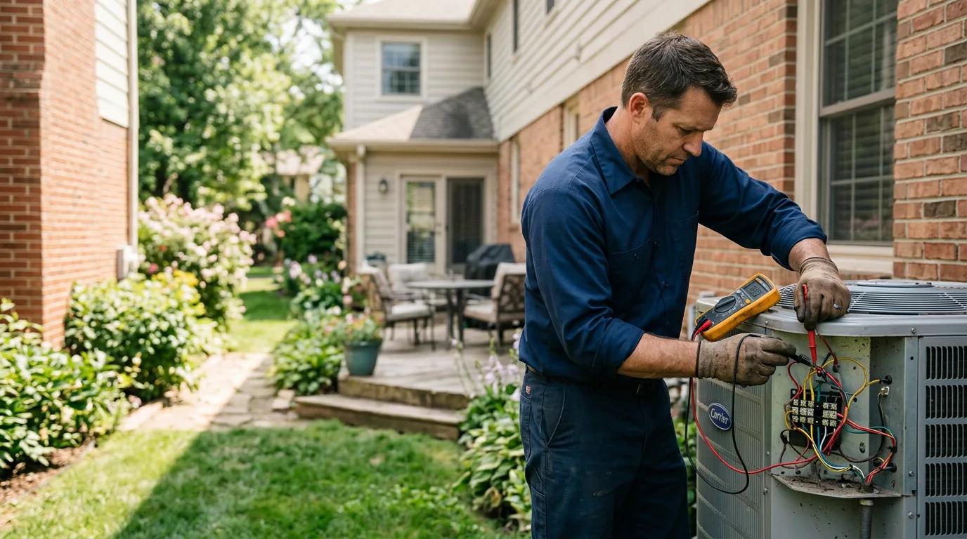 HVAC technician working near Keezletown, VA